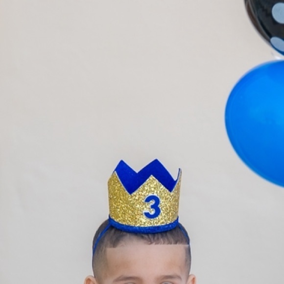 Navy blue and gold crown #3 for boy - Picture 1 of 3